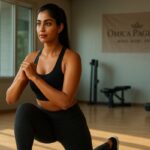 Indian woman training in gym for fitness for beauty pageants preparation